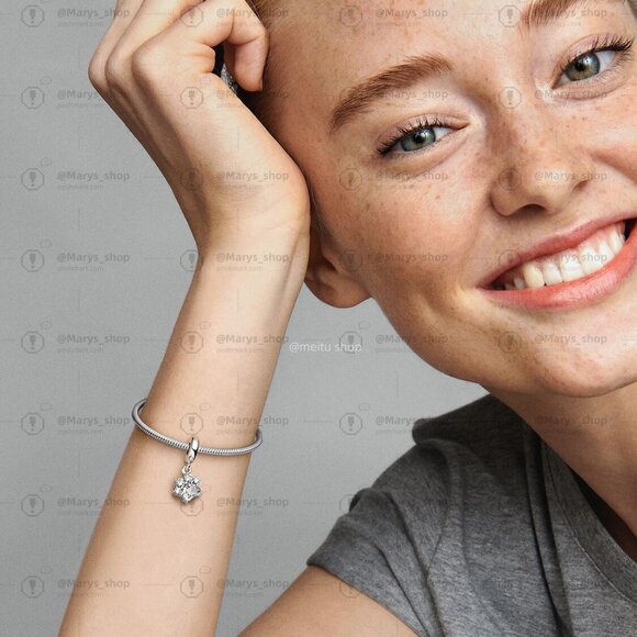 Pandora Sparkling Pet Paw Print Dangle Charm - Picture 5 of 5